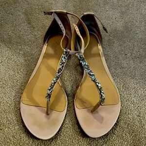 Badgley mischka jewel sandals flat women’s size 10